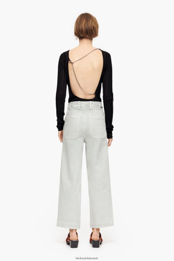⁦كو Bimba Y Lola culotte - جينز عالي الارتفاع نعناع 24BTV4444 ملابس⁩ - الصورة ⁦3⁩