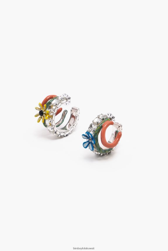 d983d988_bimba_y_lola_d8a3d982d8b1d8a7d8b7_d987d988d8a8_d985d8a7d983d8b3d98a_d8a7d984d8b2d987d988d8b1_d985d8aad8b9d8afd8af_d8a.jpg كو Bimba Y Lola أقراط هوب ماكسي الزهور متعدد الألوان 24BTV4675 مُكَمِّلات - الصورة 1