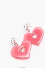 ⁦كو Bimba Y Lola بلورات أقراط القلب لون القرنفل 24BTV4754 مُكَمِّلات⁩ - الصورة ⁦4⁩