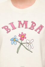 ⁦كو Bimba Y Lola تيشيرت بطبعة زهور وشعار الماركة بيج فاتح 24BTV4275 ملابس⁩ - الصورة ⁦3⁩