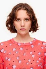 ⁦كو Bimba Y Lola سترة كتان صغيرة مطبوعة القلب أحمر 24BTV4367 ملابس⁩ - الصورة ⁦4⁩