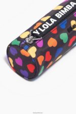 ⁦كو Bimba Y Lola قلوب طباعة النايلون حالة أسطوانية أسود 24BTV41119 مُكَمِّلات⁩ - الصورة ⁦2⁩