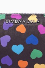 ⁦كو Bimba Y Lola قلوب طباعة علبة مكياج شبه منحرف النايلون أسود 24BTV41116 مُكَمِّلات⁩ - الصورة ⁦4⁩