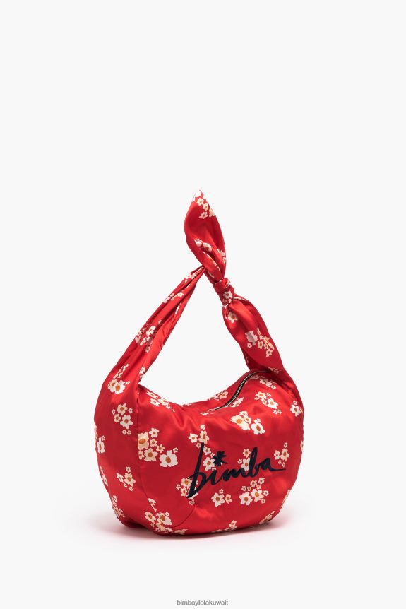 d983d988_bimba_y_lola_d983d98ad8b3_d8afd984d988_d8a7d984d986d8a7d98ad984d988d986_d8a7d984d8b2d987d988d8b1_d8a7d984d8a7d983d8b1.jpg كو Bimba Y Lola كيس دلو النايلون الزهور الاكريليك أحمر 24BTV4121 مُكَمِّلات - الصورة 1